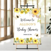 Bienenblumen Gelbe Babydusche Begrüßungszeichen Poster