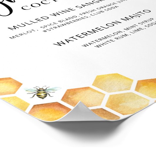 Bienenblumencoctails Poster (Ecke)