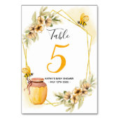 Bienenbotanische moderne Tischnummer (Rückseite)