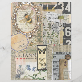 Bienenbotanisches Vintages Ephemera-Scrapbook