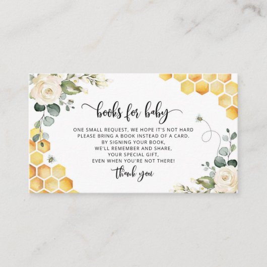 Bienenbücher für Babytickets, süß wie möglich Begleitkarte (Vorderseite)