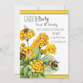 Bienendenkmäler-Party mit gelben Blumen Einladung (Vorderseite)