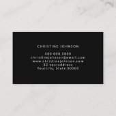 Bienendesign auf schwarzem Hintergrund Visitenkarte (Rückseite)