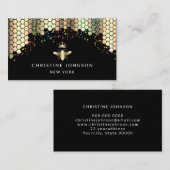 Bienendesign auf schwarzem Hintergrund Visitenkarte (Vorne/Hinten)