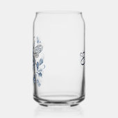 Bienendesign im Blau-Weiß-Delft-Stil mit Blume Dosenglas (Links)