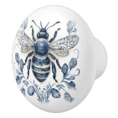 Bienendesign im Blau-Weiß-Delft-Stil mit Blume Keramikknauf (Rechts)