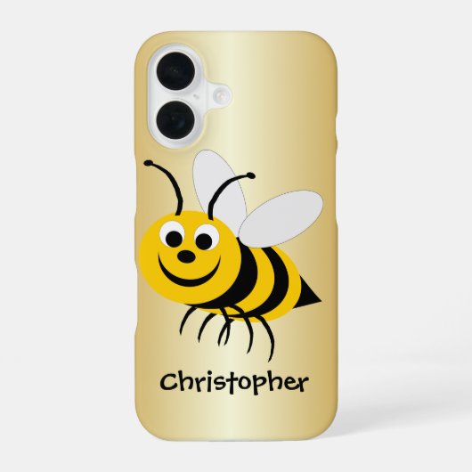 Bienendesign iPhone 16 Hülle (Rückseite)