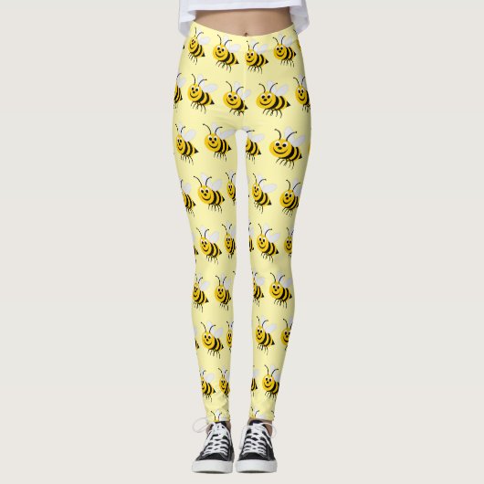 Bienendesign Sie wählen Hintergrundfarbe Leggings (Vorderseite)