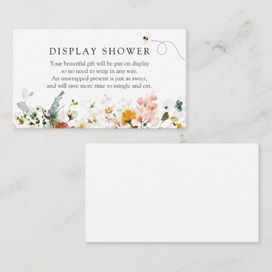 Bienendusche und Vintage Blütendusche Begleitkarte (Vorne/Hinten)