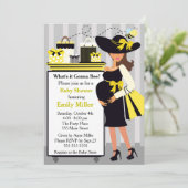 Bieneneinladung Baby Duwer Gender Reveal schwanger Einladung (Stehend Vorderseite)