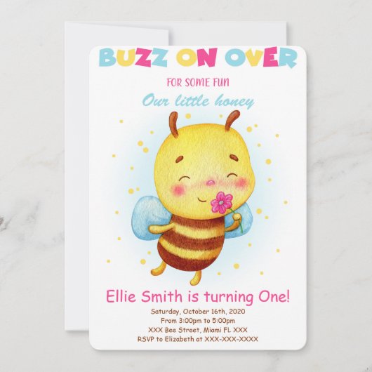 Bieneneinladung Einladung (Vorderseite)