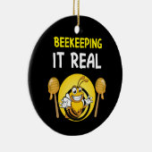 Bienenerhalterin Art BeeKeeping It Real Keramik Ornament (Rechts)