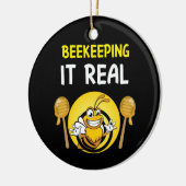Bienenerhalterin Art BeeKeeping It Real Keramik Ornament (Links)