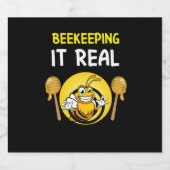 Bienenerhalterin Art BeeKeeping It Real Schaumweinetikett (Einzelnes Label)