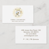 Bienenerkennung Kinderbetreuung Babysitting Visitenkarte (Vorne/Hinten)