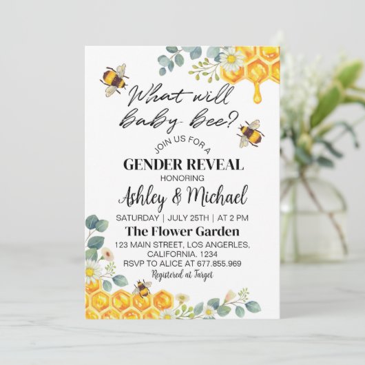 Bienenerkrankung Einladung (Stehend Vorderseite)