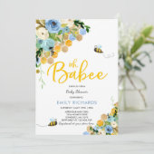 Bienenerlebnisdusche Einladung Blumenkuchen Dusche (Stehend Vorderseite)