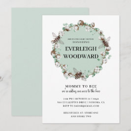 Bienenerlebnisdusche Minze grüne Einladung