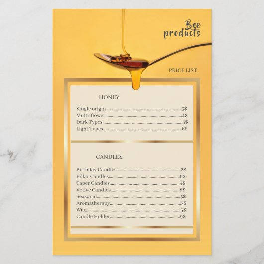Bienenerzeugnisse Honigkerze Goldene Rahmen Preisl (Vorderseite)