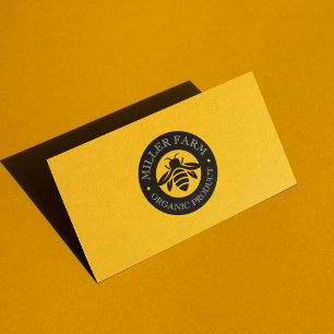 Bienenfarm-Logo Gelb & Schwarz Visitenkarte