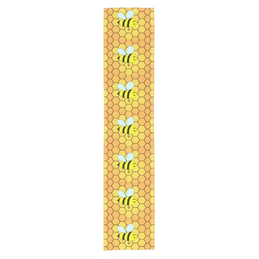 Bienenfederdesign Kurzer Tischläufer (Vorderseite)