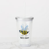 Bienenfigur mit Schnurrbart-Sonnenbrille Bee Easy Acryltrinkbecher (Vorderseite)