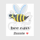 Bienenfigur mit Schnurrbart-Sonnenbrille Bee Easy Aufkleber (Blatt)