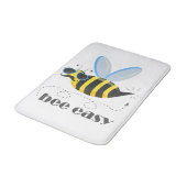 Bienenfigur mit Schnurrbart-Sonnenbrille Bee Easy Badematte (Schrägansicht)