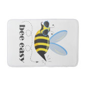 Bienenfigur mit Schnurrbart-Sonnenbrille Bee Easy Badematte (Vorderseite)