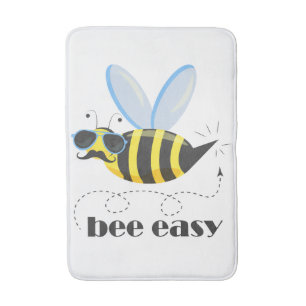 Bienenfigur mit Schnurrbart-Sonnenbrille Bee Easy Badematte