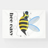 Bienenfigur mit Schnurrbart-Sonnenbrille Bee Easy Banner (Horizontal)