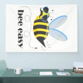 Bienenfigur mit Schnurrbart-Sonnenbrille Bee Easy Banner (Messe)