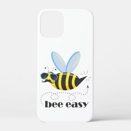 Bienenfigur mit Schnurrbart-Sonnenbrille Bee Easy Case-Mate iPhone Hülle (Rückseite)