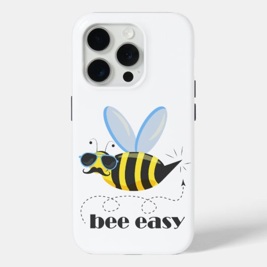 Bienenfigur mit Schnurrbart-Sonnenbrille Bee Easy Case-Mate iPhone Hülle (Rückseite)