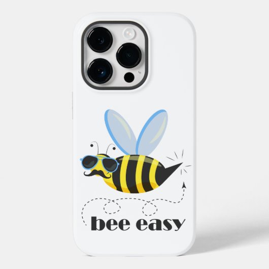 Bienenfigur mit Schnurrbart-Sonnenbrille Bee Easy Case-Mate iPhone Hülle (Rückseite)