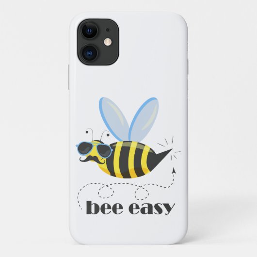 Bienenfigur mit Schnurrbart-Sonnenbrille Bee Easy Case-Mate iPhone Hülle (Rückseite)