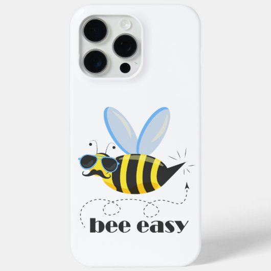 Bienenfigur mit Schnurrbart-Sonnenbrille Bee Easy Case-Mate iPhone Hülle (Rückseite)