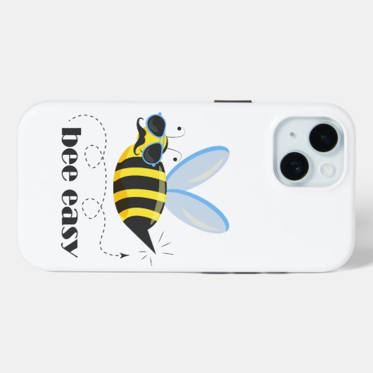 Bienenfigur mit Schnurrbart-Sonnenbrille Bee Easy Case-Mate iPhone Hülle (Rückseite (Horizontal))