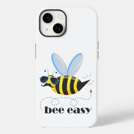 Bienenfigur mit Schnurrbart-Sonnenbrille Bee Easy Case-Mate iPhone Hülle (Rückseite)
