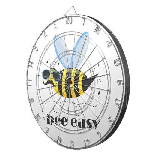 Bienenfigur mit Schnurrbart-Sonnenbrille Bee Easy Dartscheibe (Vorderseite rechts)