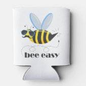 Bienenfigur mit Schnurrbart-Sonnenbrille Bee Easy Dosenkühler (Rückseite)
