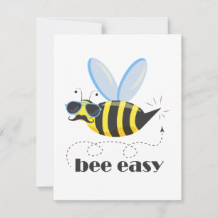 Bienenfigur mit Schnurrbart-Sonnenbrille Bee Easy Feiertagskarte