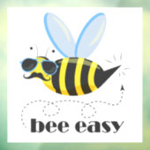 Bienenfigur mit Schnurrbart-Sonnenbrille Bee Easy Fensteraufkleber (Blatt 3)