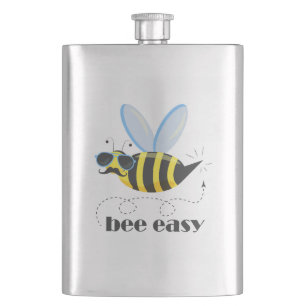 Bienenfigur mit Schnurrbart-Sonnenbrille Bee Easy Flachmann