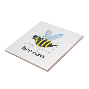 Bienenfigur mit Schnurrbart-Sonnenbrille Bee Easy Fliese