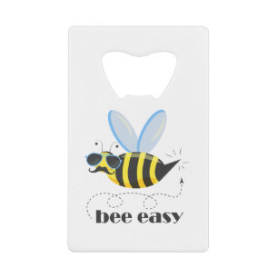 Bienenfigur mit Schnurrbart-Sonnenbrille Bee Easy Geldbeutel Flaschenöffner