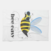 Bienenfigur mit Schnurrbart-Sonnenbrille Bee Easy Geschirrtuch (Horizontal)