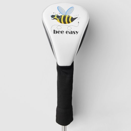 Bienenfigur mit Schnurrbart-Sonnenbrille Bee Easy Golf Headcover (Vorderseite)