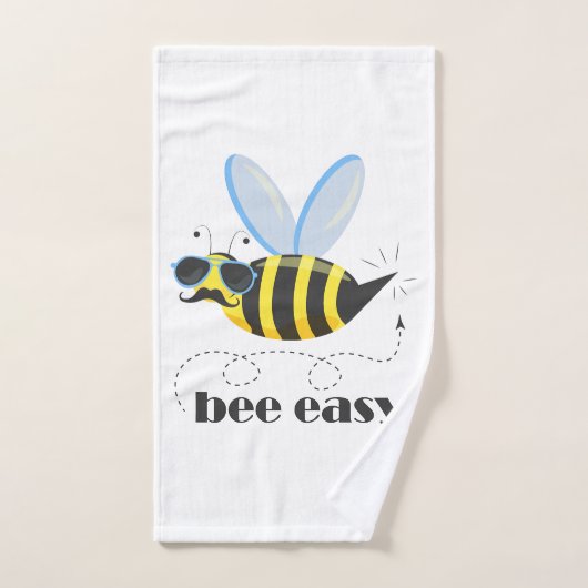 Bienenfigur mit Schnurrbart-Sonnenbrille Bee Easy Handtuch (Handtuch)