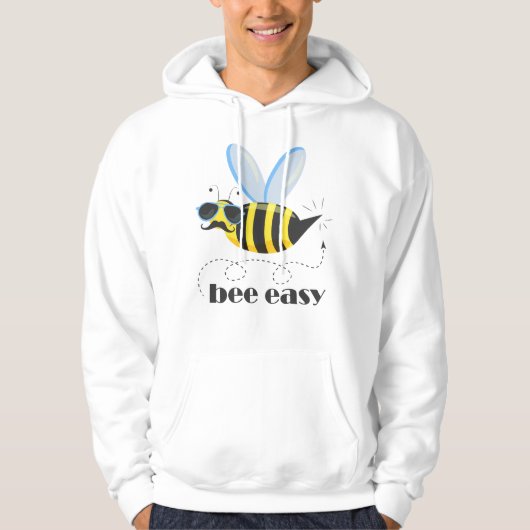 Bienenfigur mit Schnurrbart-Sonnenbrille Bee Easy Hoodie (Vorderseite)